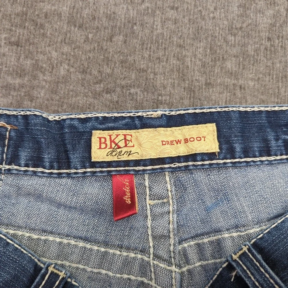 BKE‎ Jeans Womens 32 Blue Drew Boot Cut Western Cowgirl Stretch Faded Casual